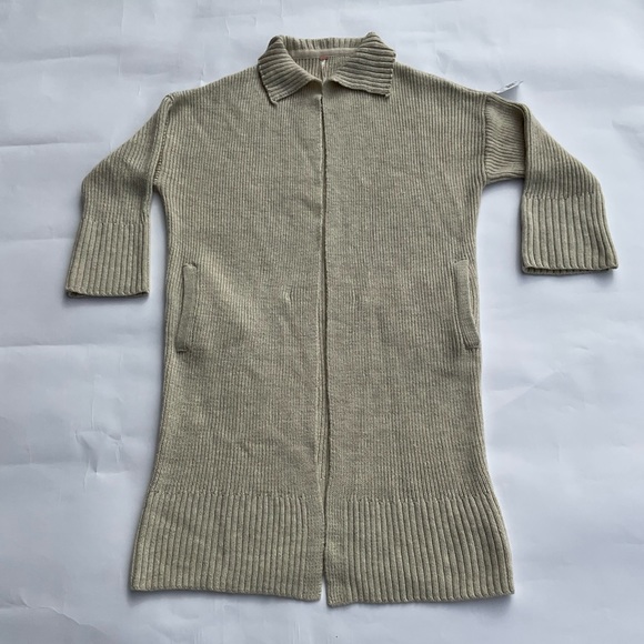 Free People Finely Maxi Cardi Ivory Oversized Cardigan Sweater S - Like New - Picture 8 of 8